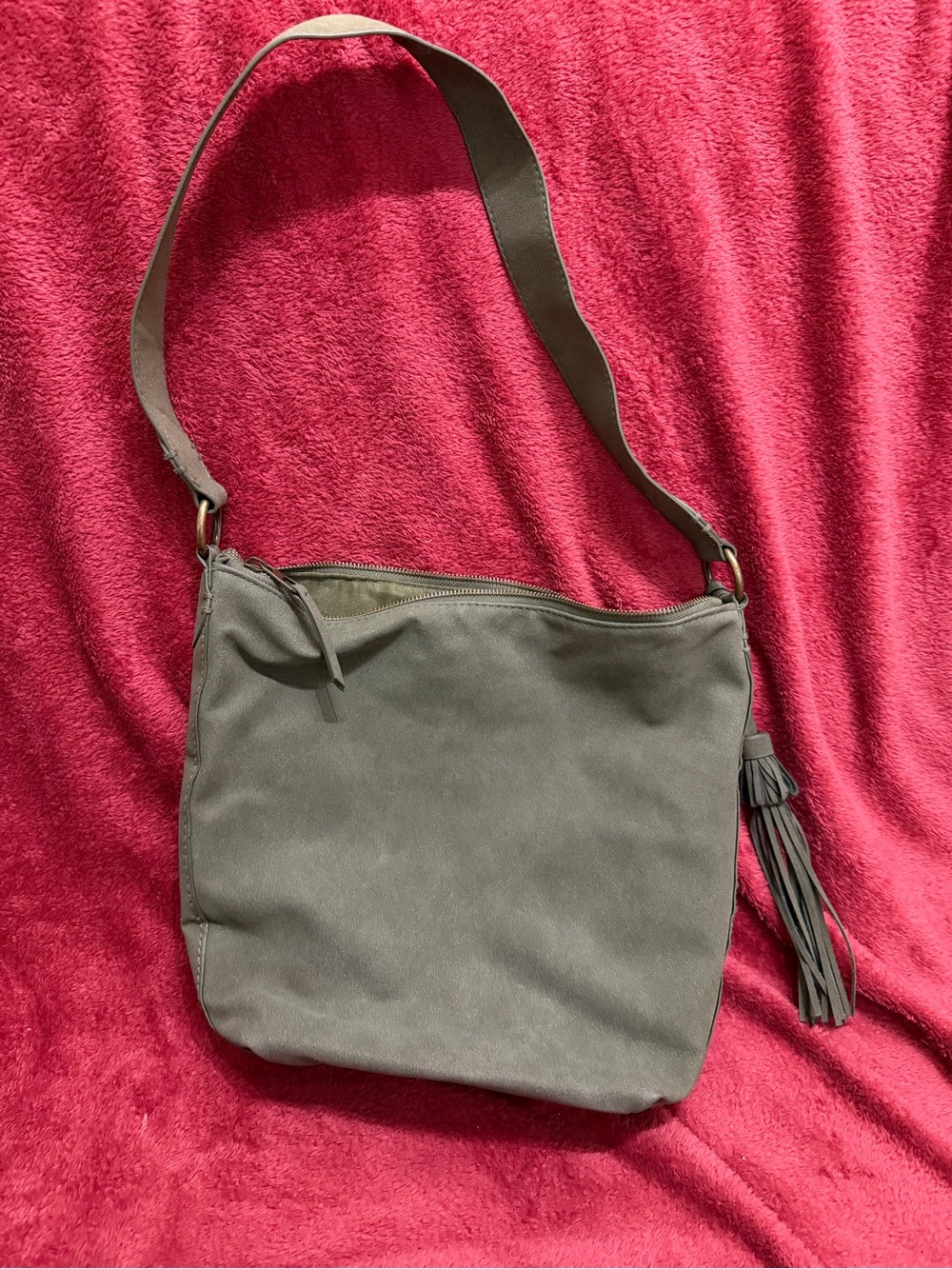Universal Thread Classic Olive Green Shoulder Bag with Tassel